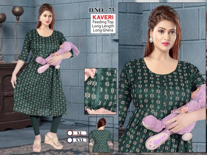 Seven Cross Casual Wear Rayon Feeding Kurti Wholesale Shop In Surat
